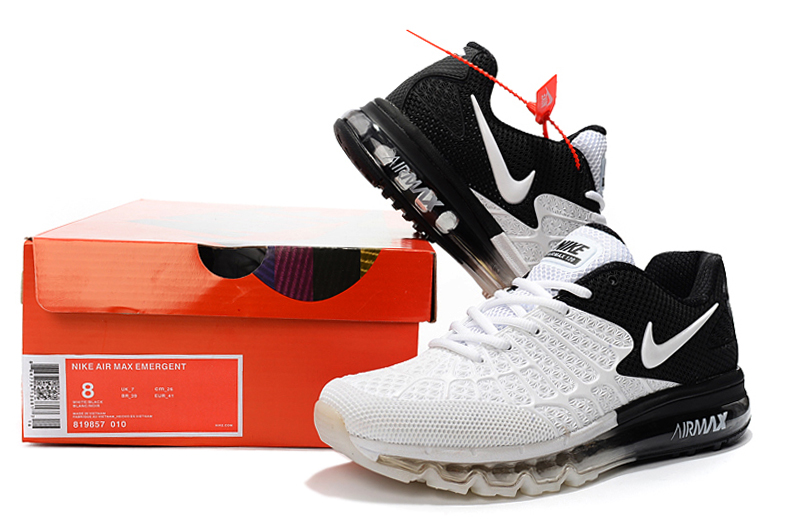Men Nike AIR MAX 120 White Black Shoes - Click Image to Close